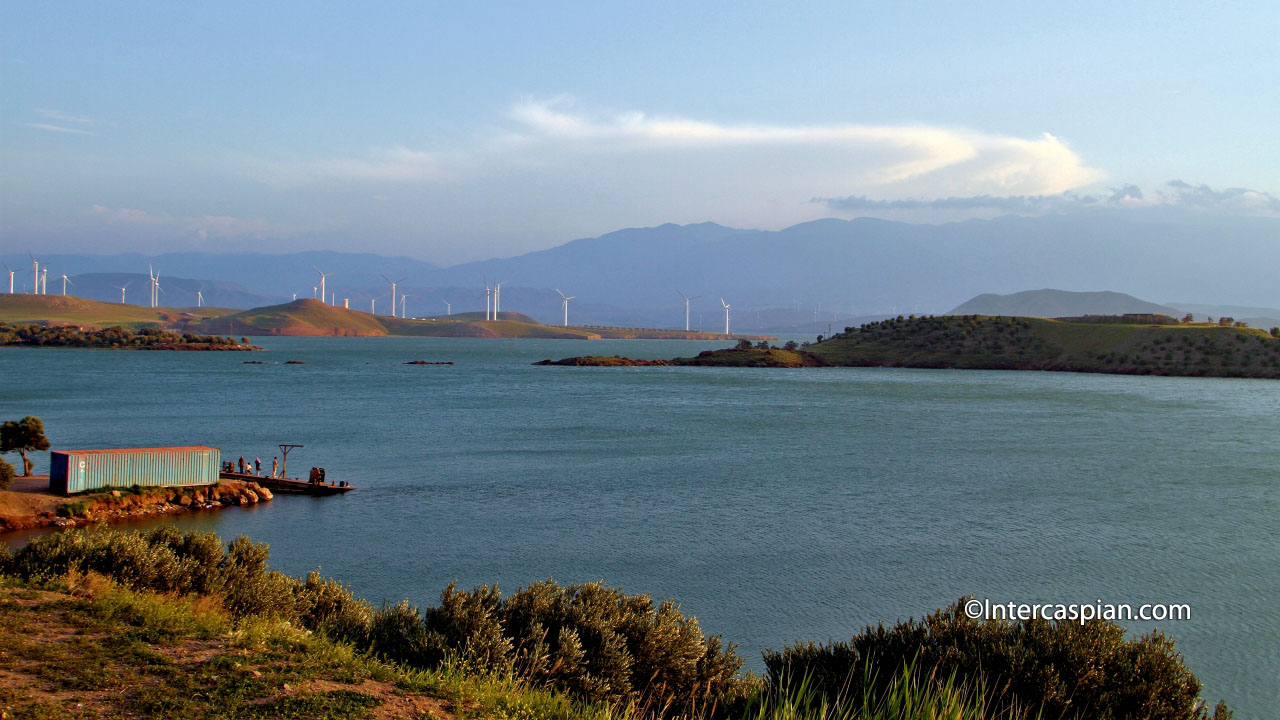 Wind farms and Manjil lake