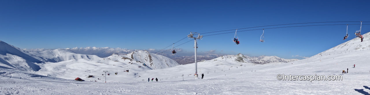 Photo panoramique de la station de ski du Tochal